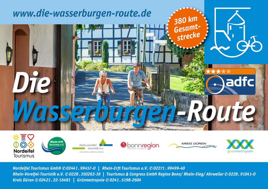 Titelseite des Flyers Die Wasserburgen-Route