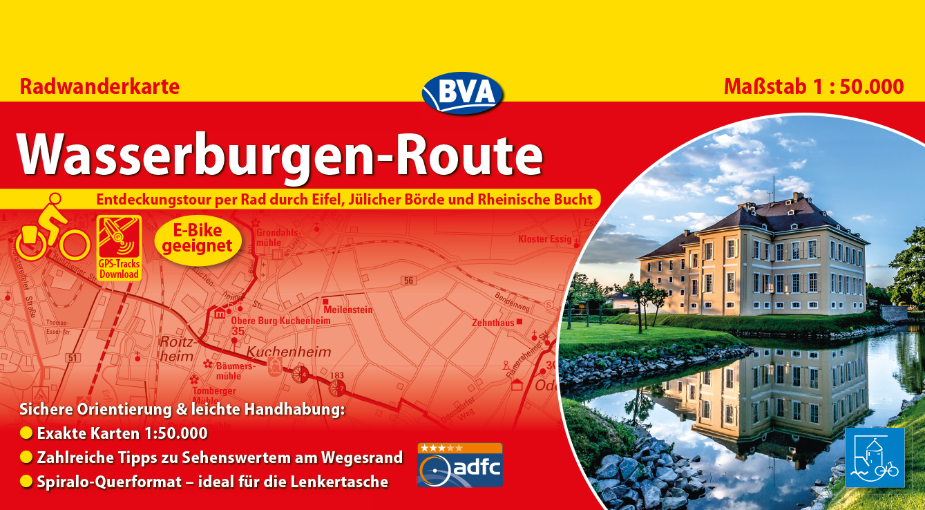 Titelseite der Radwanderkarte zur Wasserburgen-Route